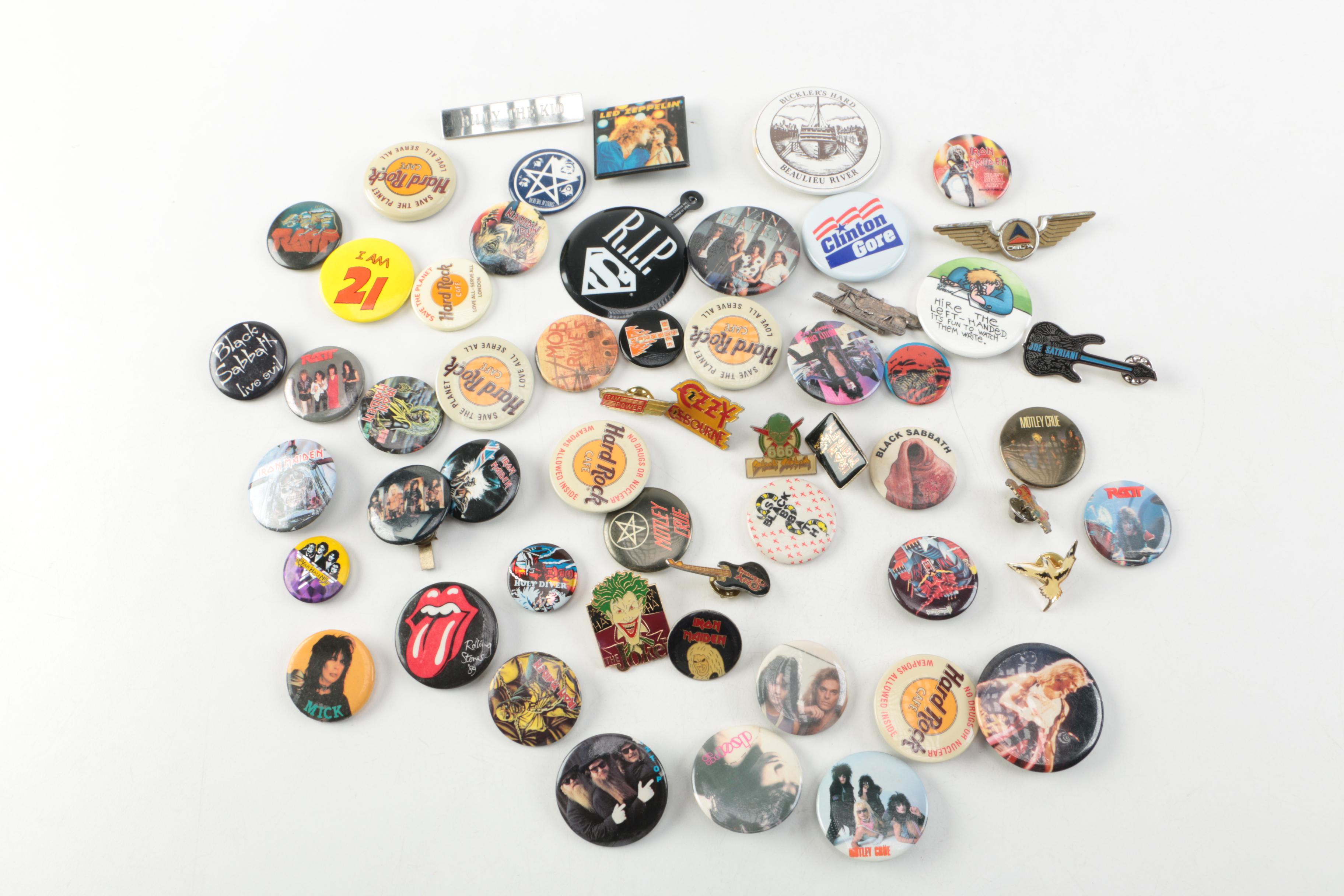 '80s Rock, Metal Band and Other Pins
