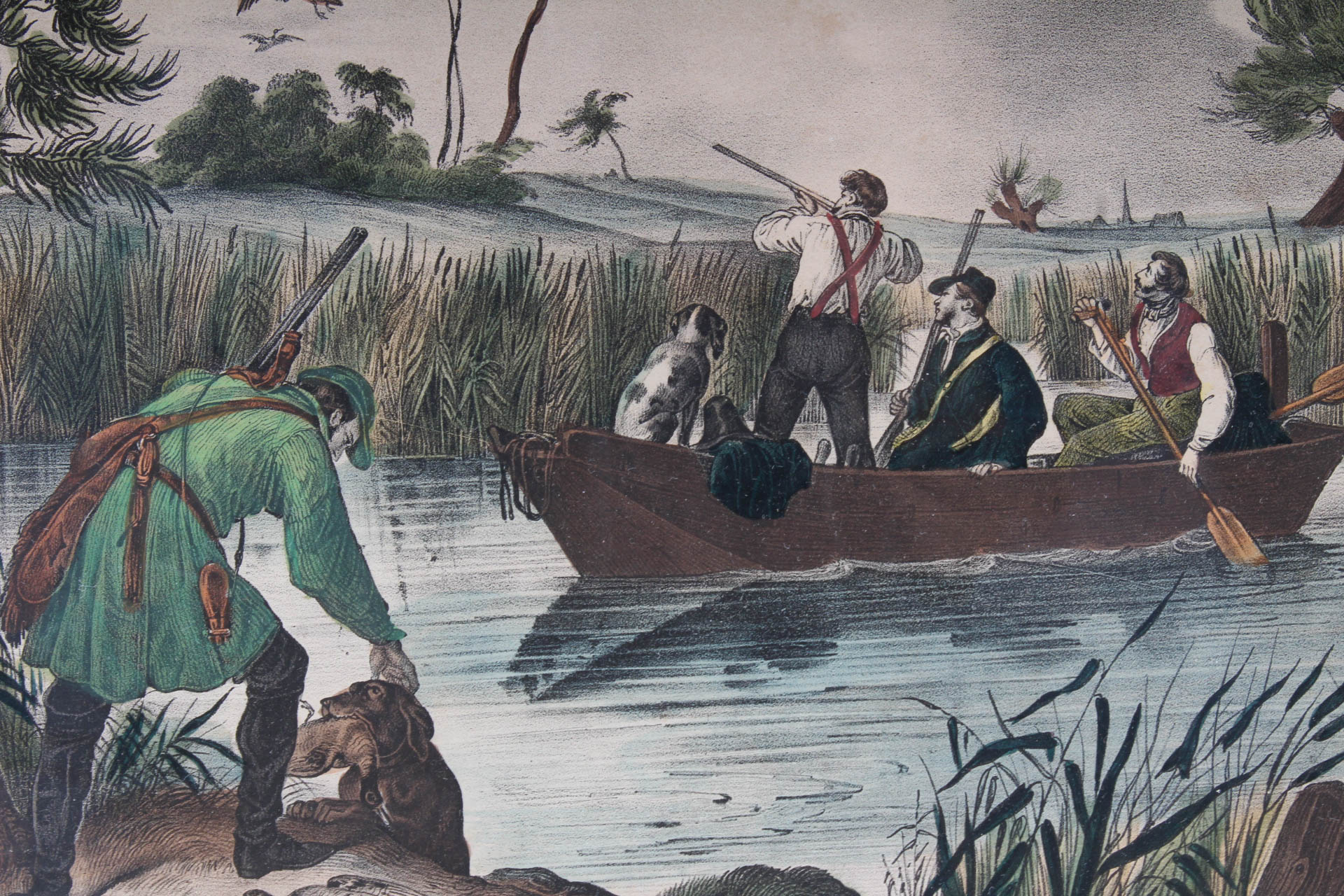 Antique Joseph Scholz Hunting Themed Lithographs