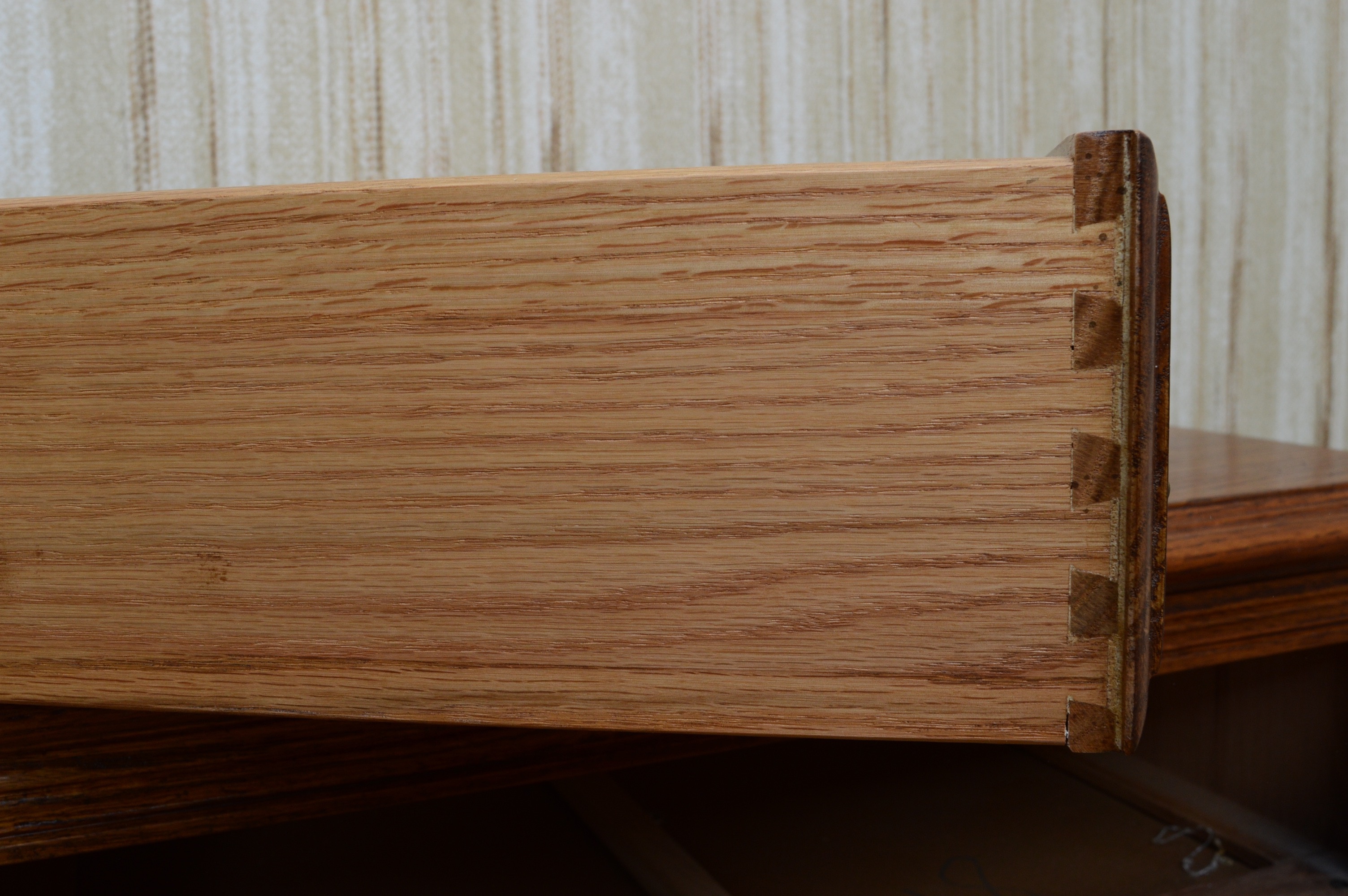 Ethan Allen Three Drawer Oak Stand