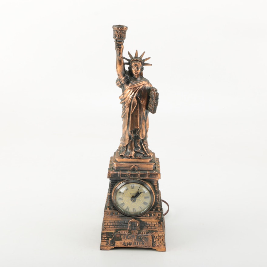 Statue of Liberty Replica Accent Light and Clock