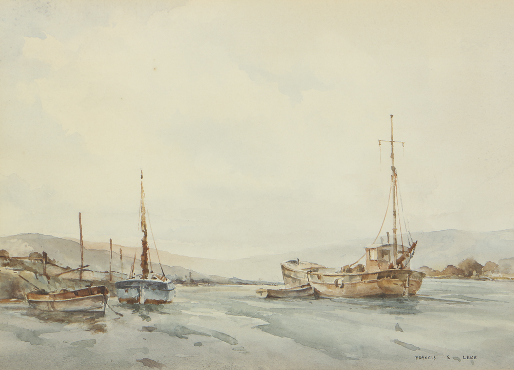 Francis S. Leke Watercolor Painting on Paper Marine Scene