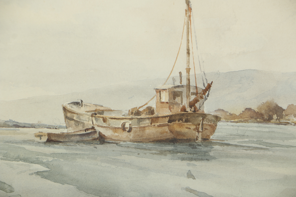 Francis S. Leke Watercolor Painting on Paper Marine Scene