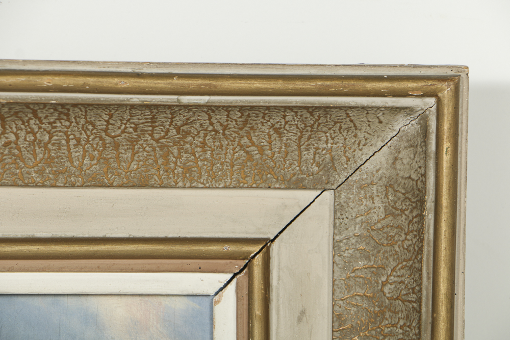 Rene Toussaint Oil Painting on Board of European School Scene