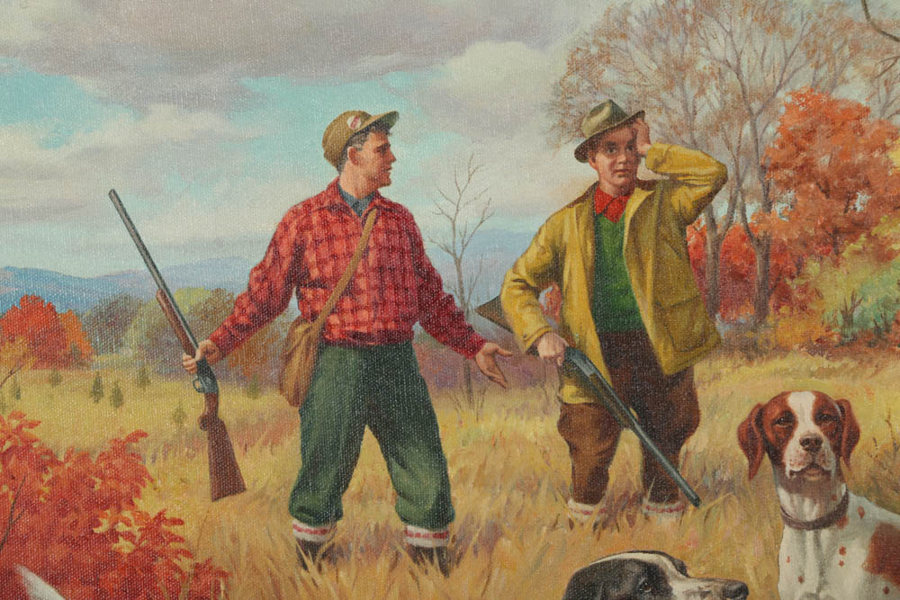 Griffith Foxley Oil Painting on Canvas Hunting Scene