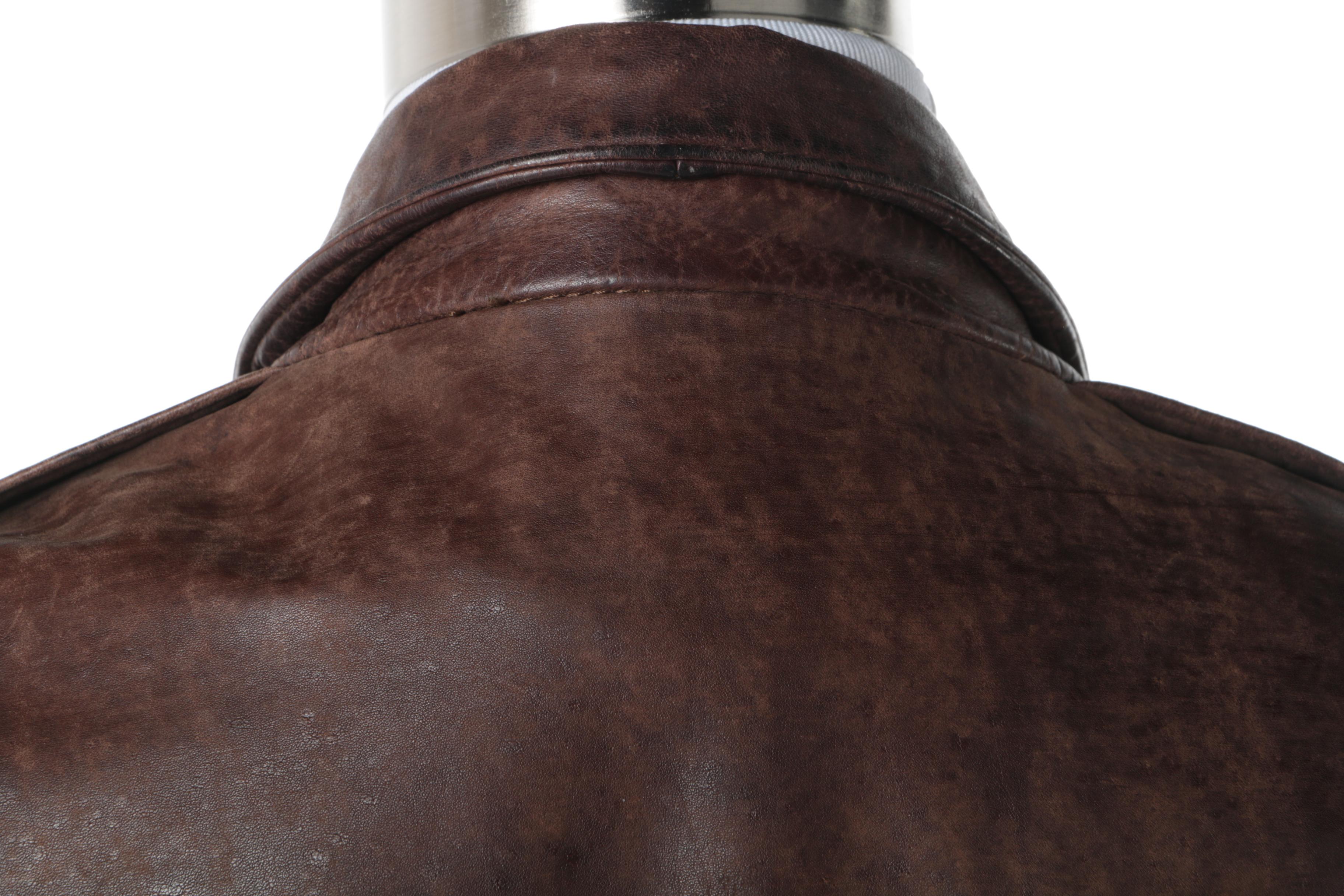 Men's Mirage Brown Leather Bomber Jacket