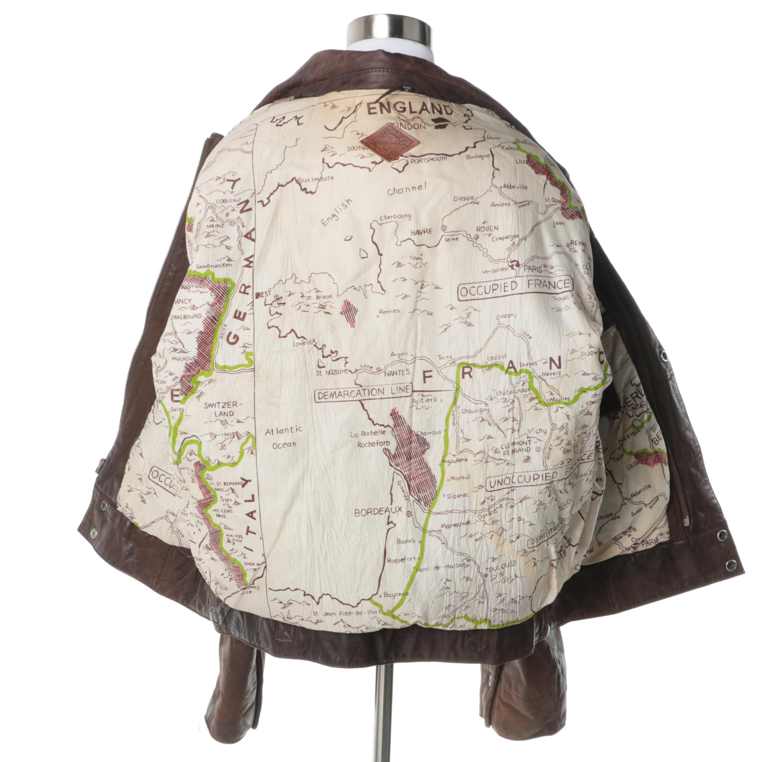 Men's Mirage Brown Leather Bomber Jacket