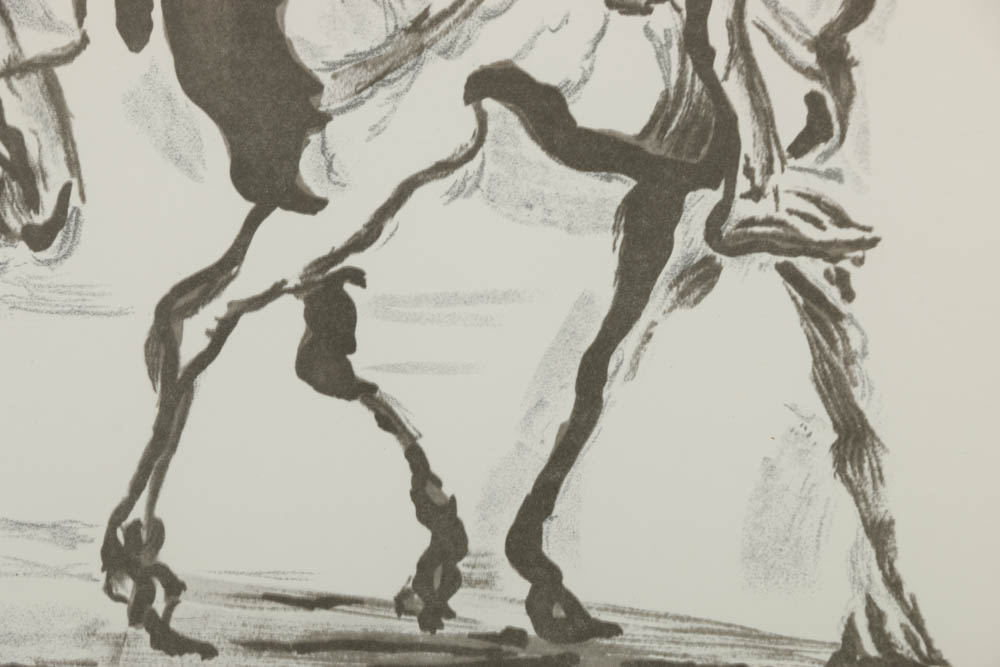 Offset Lithograph on Paper after Honoré Daumier's "Don Quixote and Sancho Panza"