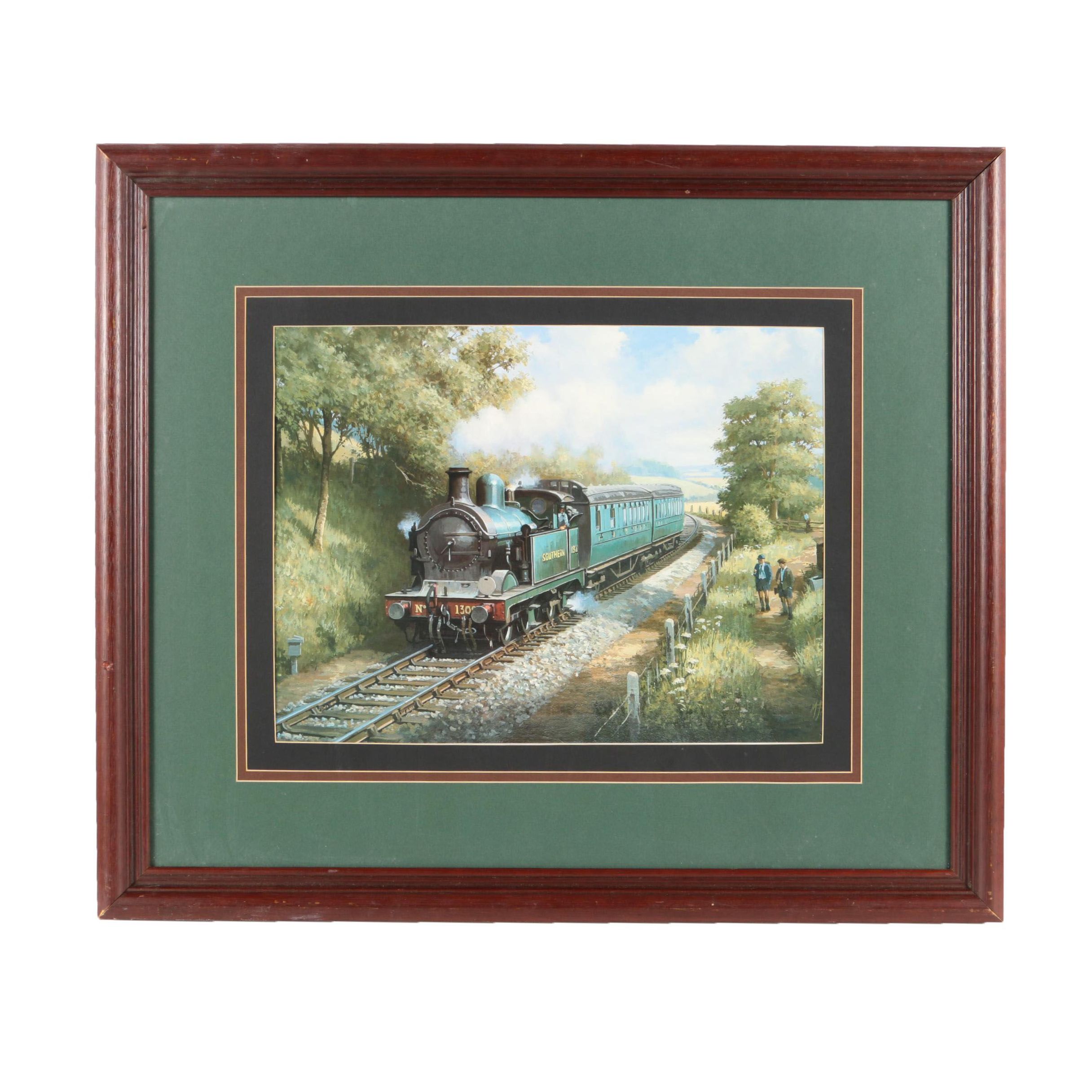 Offset Lithograph After Mike Jeffries "Wainwright 0-4-4t In Kent"