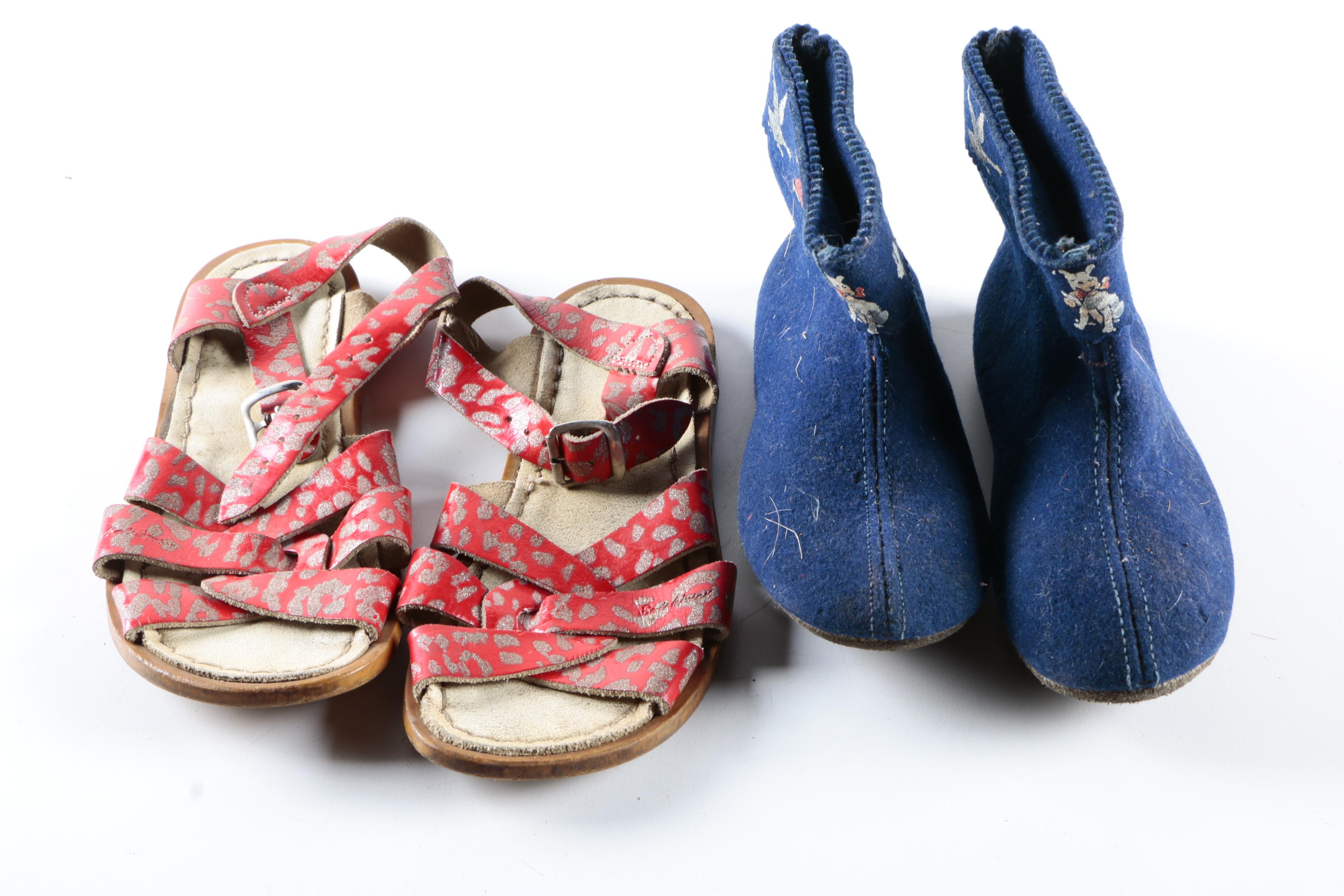 Children's Vintage Footwear Including Hoy Shoe