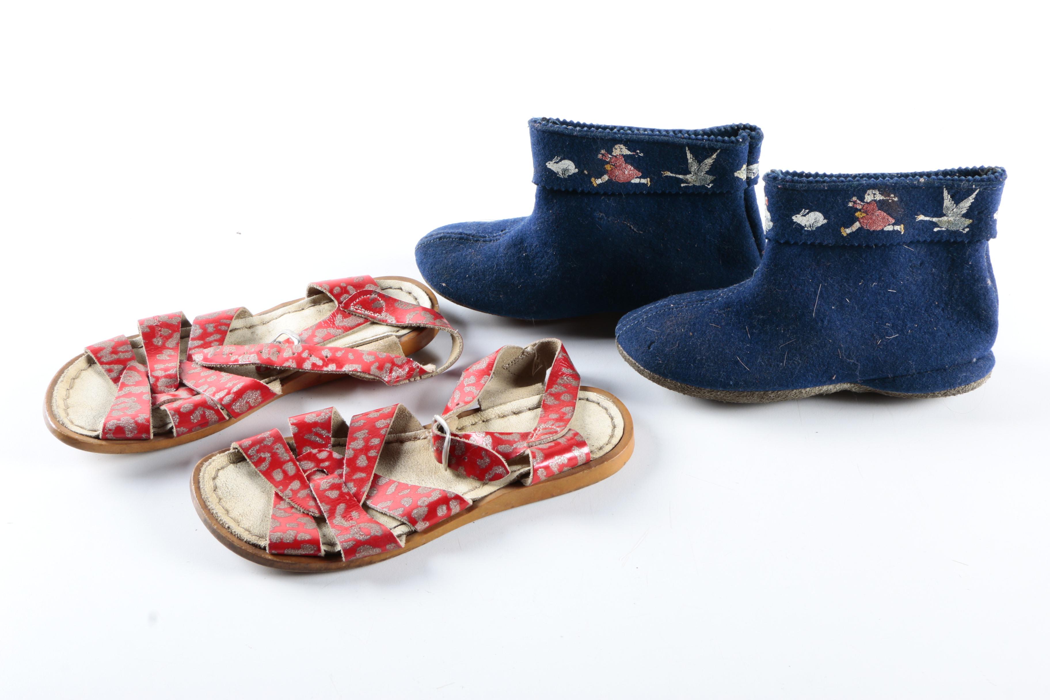 Children's Vintage Footwear Including Hoy Shoe