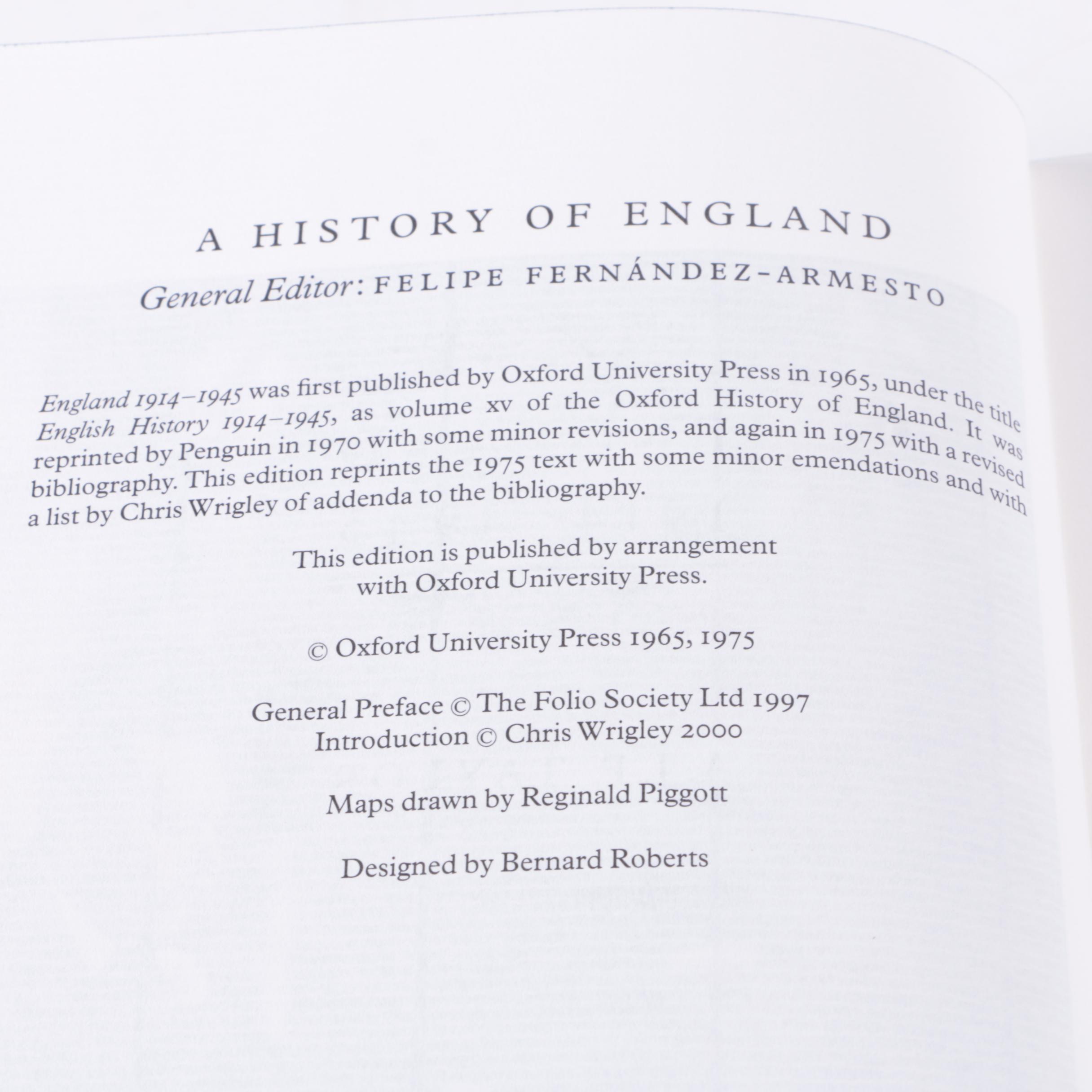 Folio Society "A History of England" Volumes