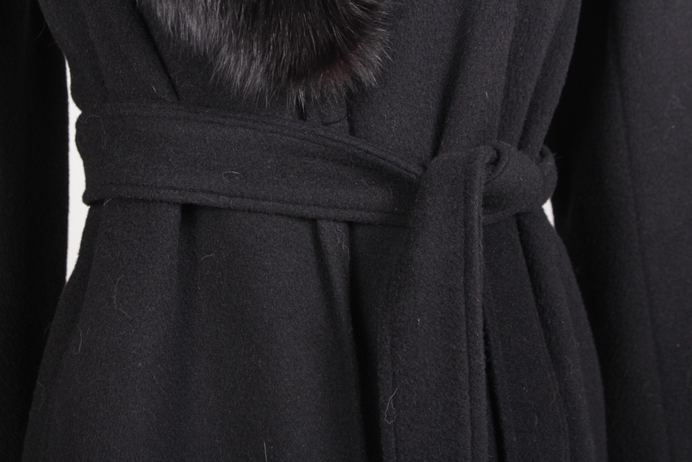 Vintage Saks Fifth Avenue Cashmere Coat with Fox Fur Collar