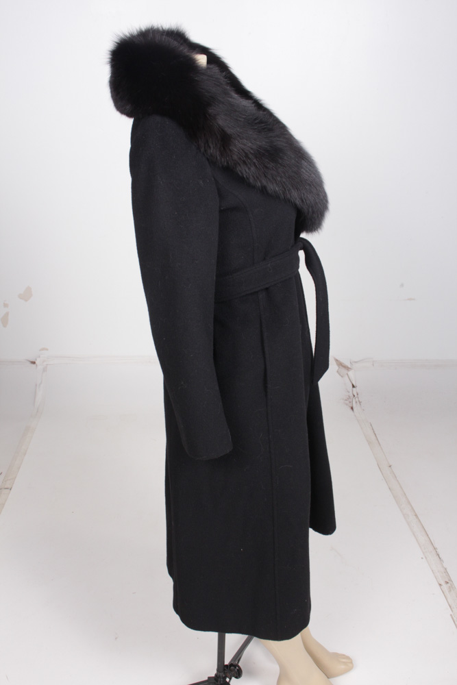 Vintage Saks Fifth Avenue Cashmere Coat with Fox Fur Collar