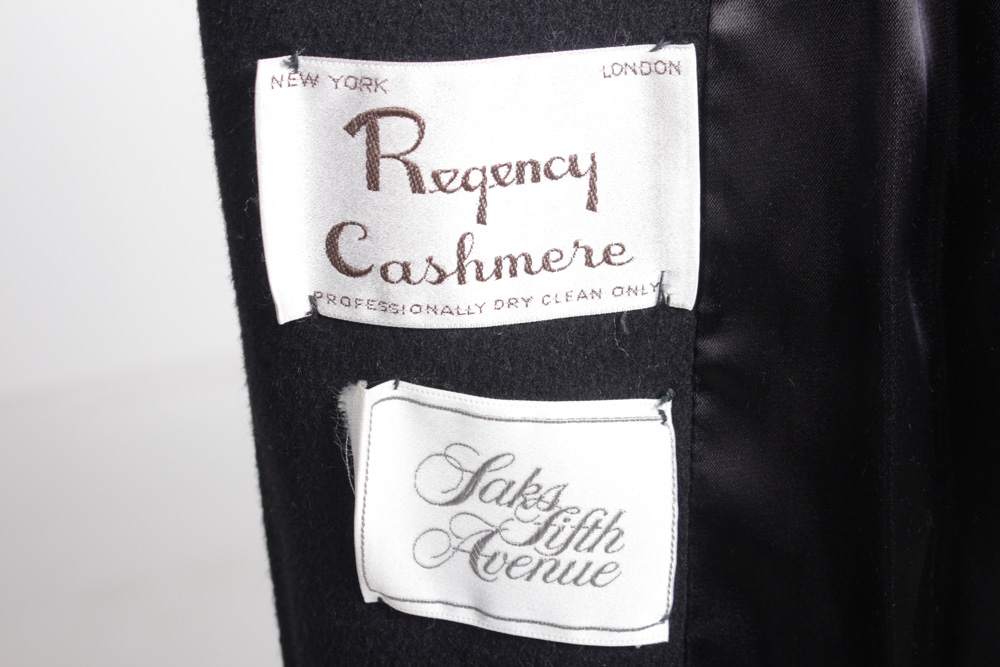 Vintage Saks Fifth Avenue Cashmere Coat with Fox Fur Collar