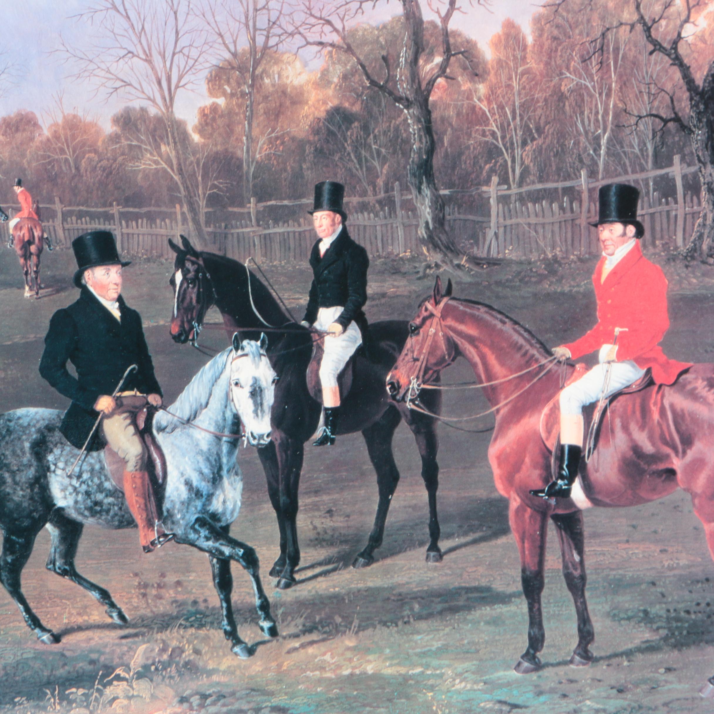 Reproduction Print on Paper After J. F. Herring of a Fox Hunt