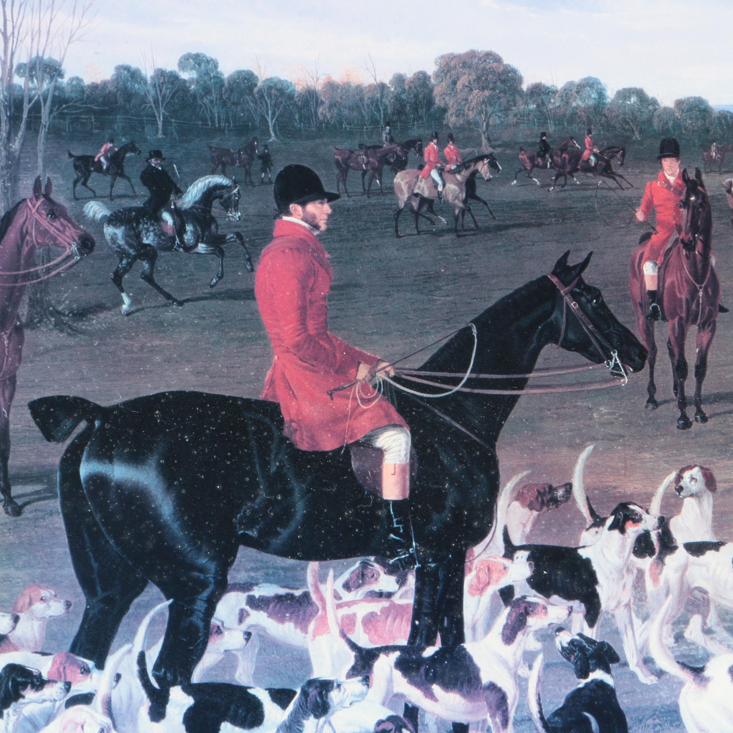 Reproduction Print on Paper After J. F. Herring of a Fox Hunt