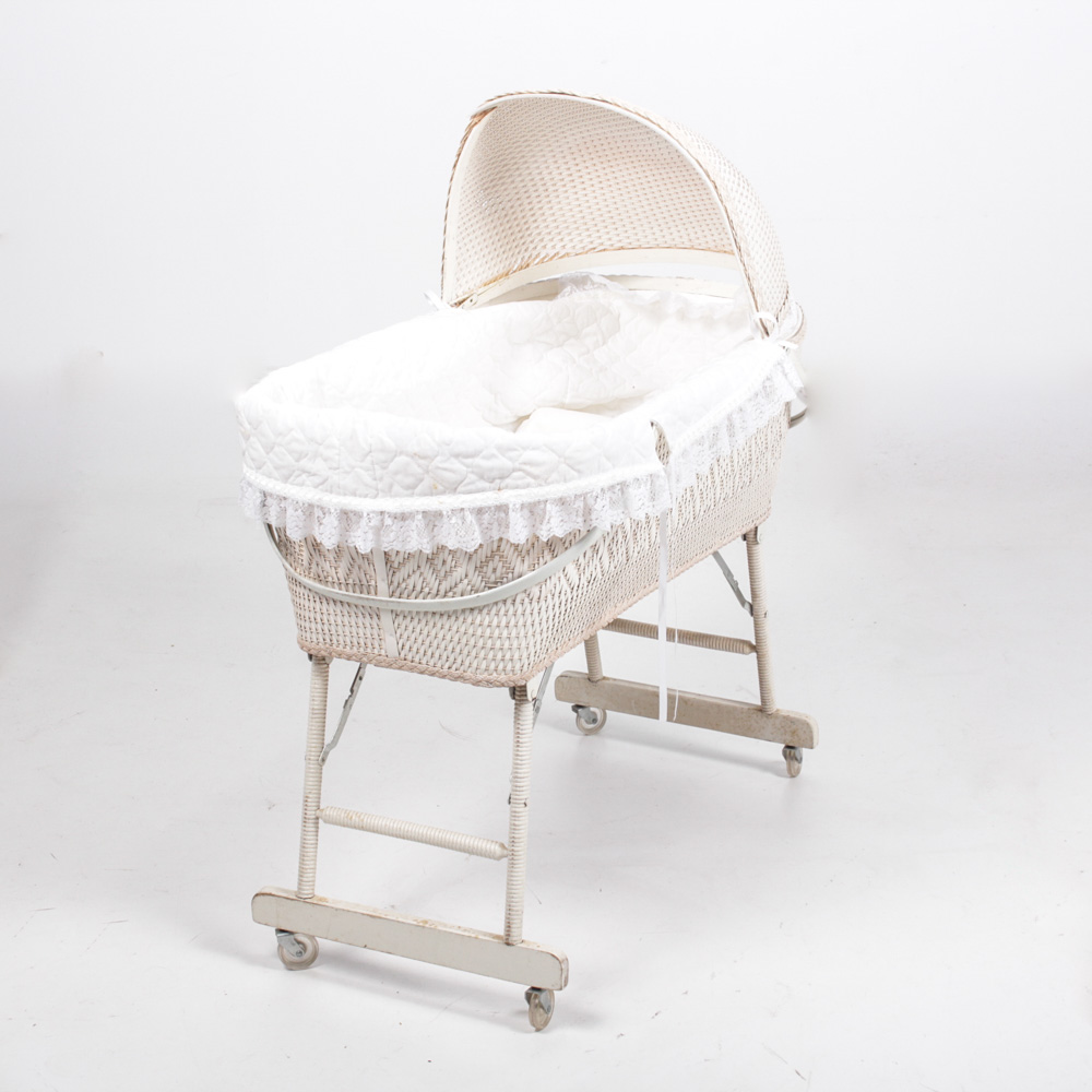 Vintage Baby Aristocrat Wicker Bassinet