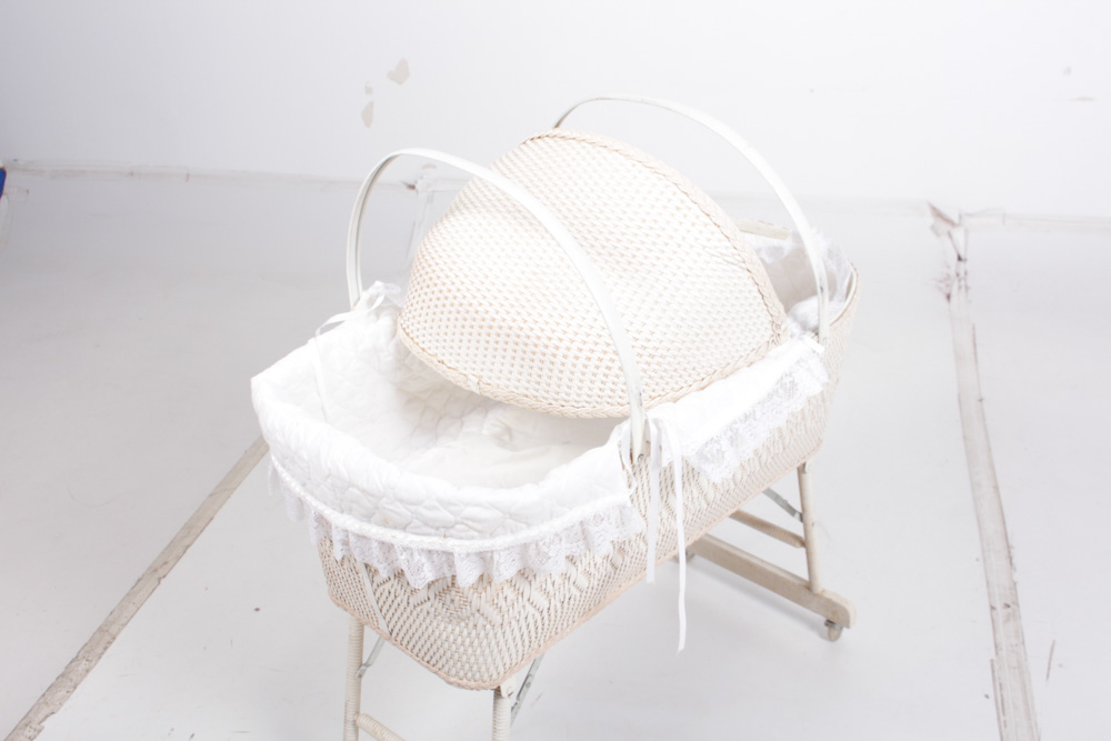 Vintage Baby Aristocrat Wicker Bassinet