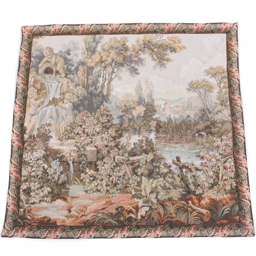 Pastoral Scene Woven Tapestry