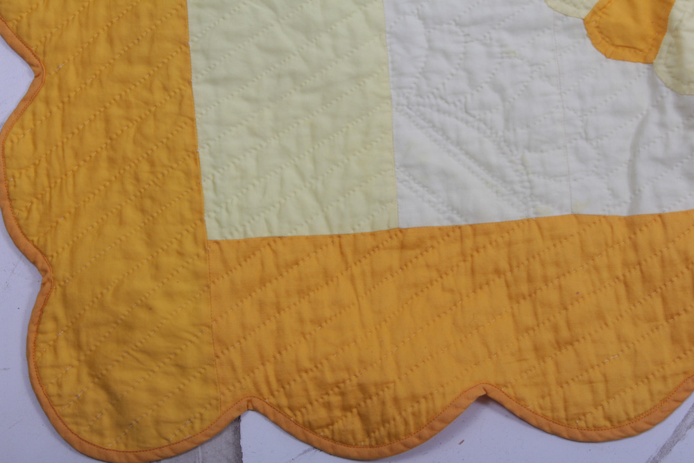 Vintage Hand Appliqued "Dresden Plate" Quilt