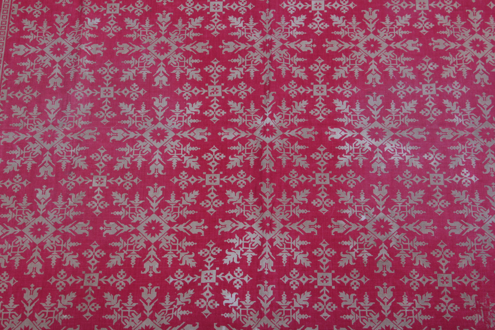 Antique Jacquard Weave Linen Tablecloth