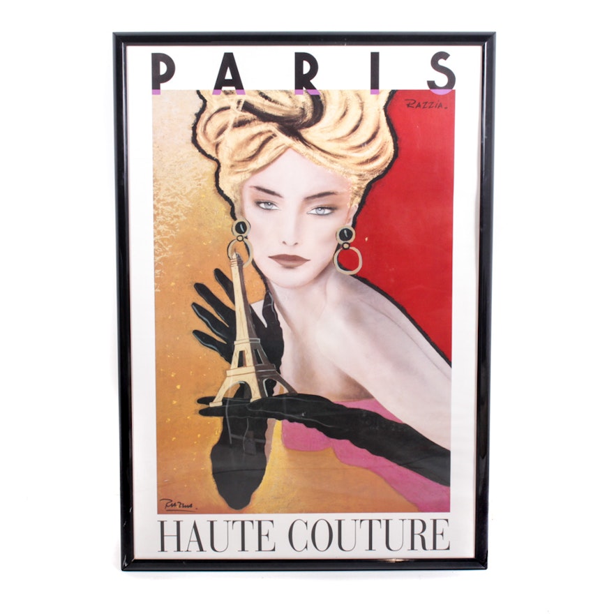 Oversize Offset Lithograph "Paris, Haute Couture"