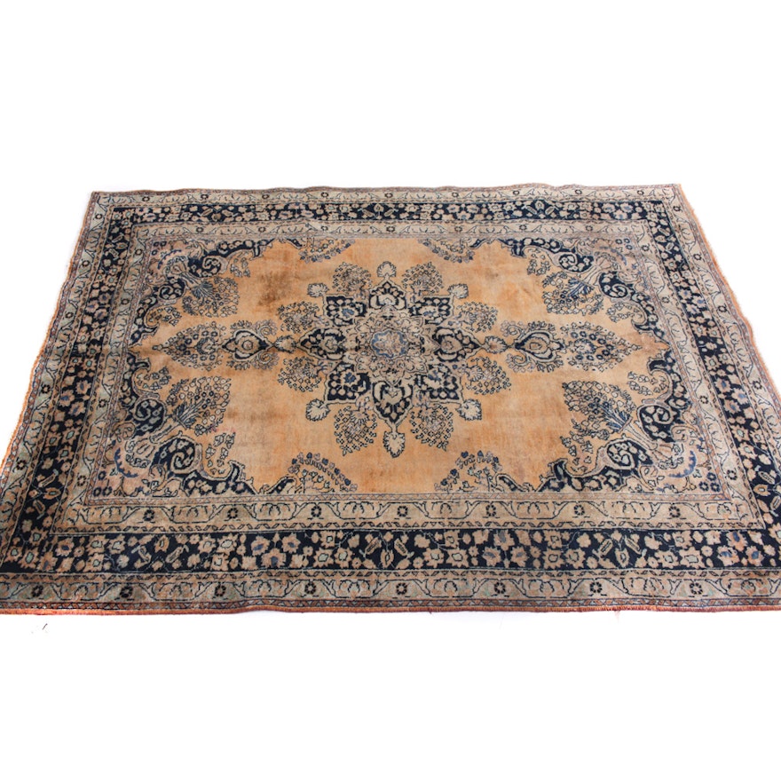 Vintage Hand-Knotted Indo-Persian Tabriz Room Size Rug
