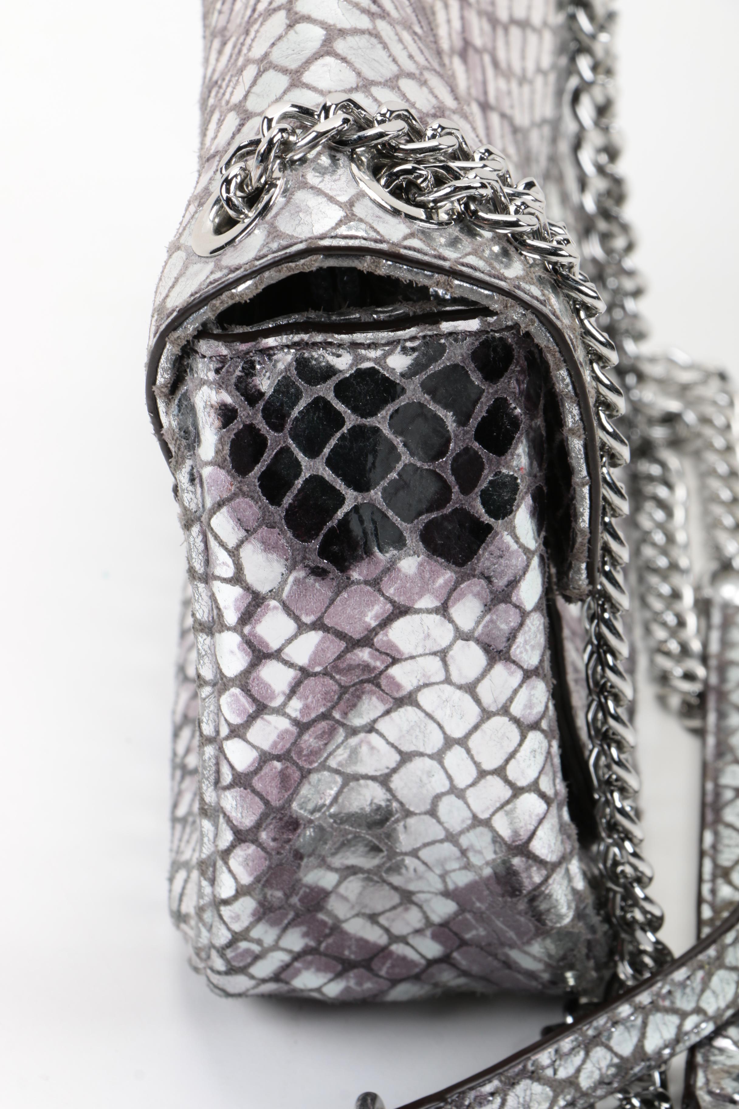 Michael Kors Silver Tone Embossed Bag