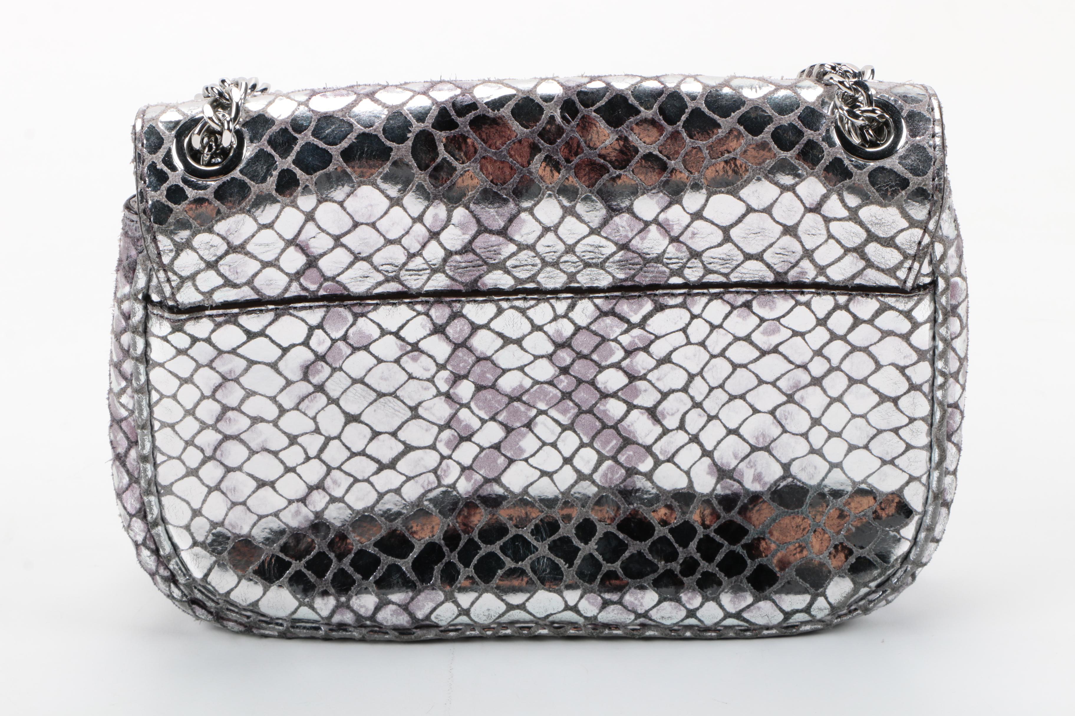 Michael Kors Silver Tone Embossed Bag