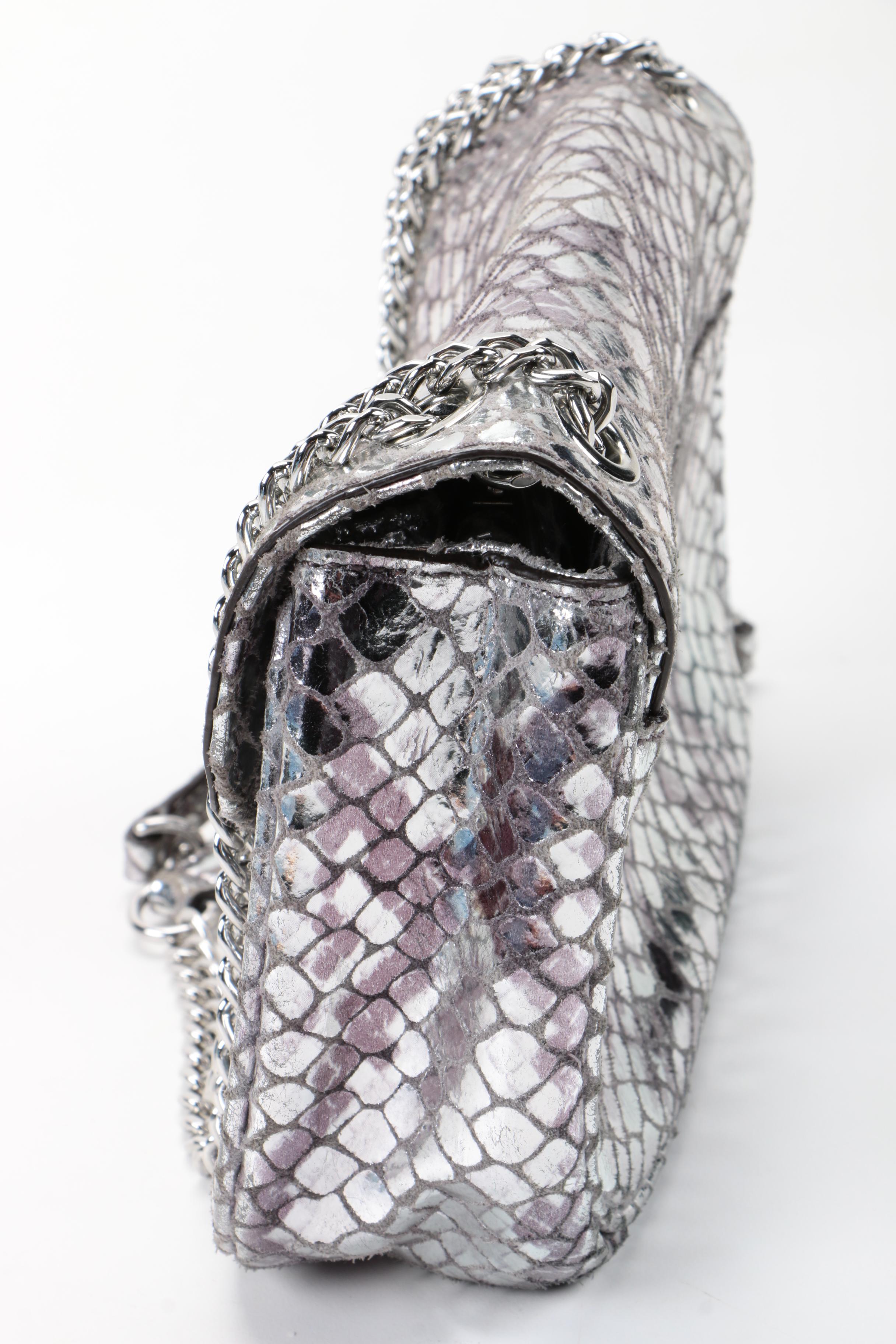 Michael Kors Silver Tone Embossed Bag