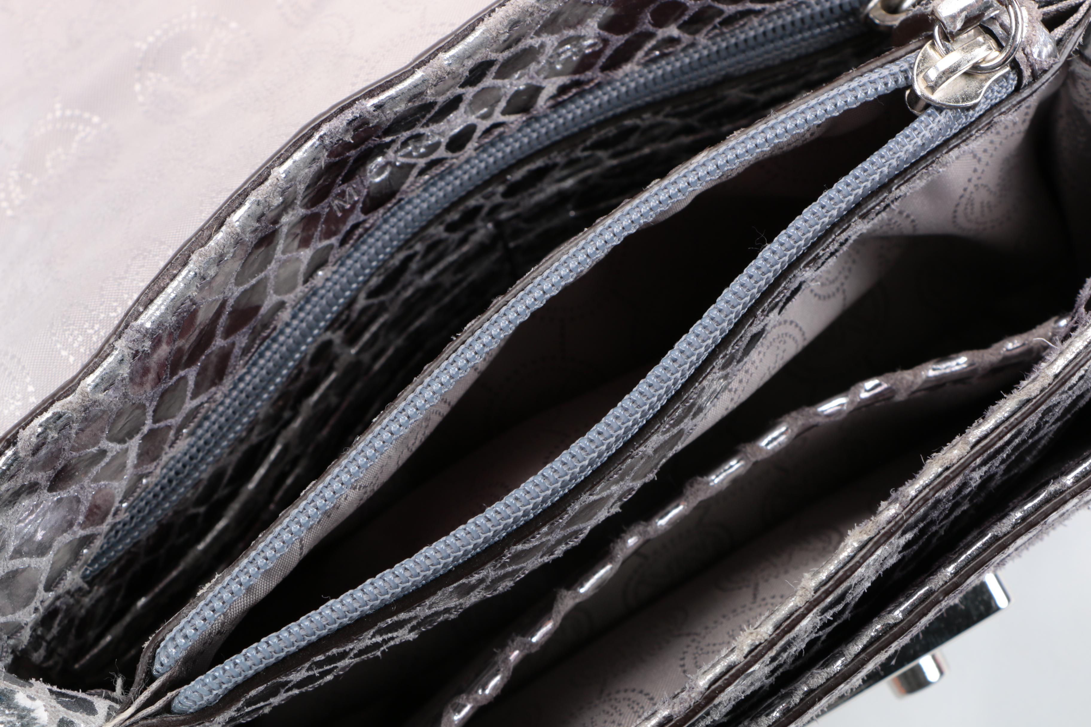 Michael Kors Silver Tone Embossed Bag