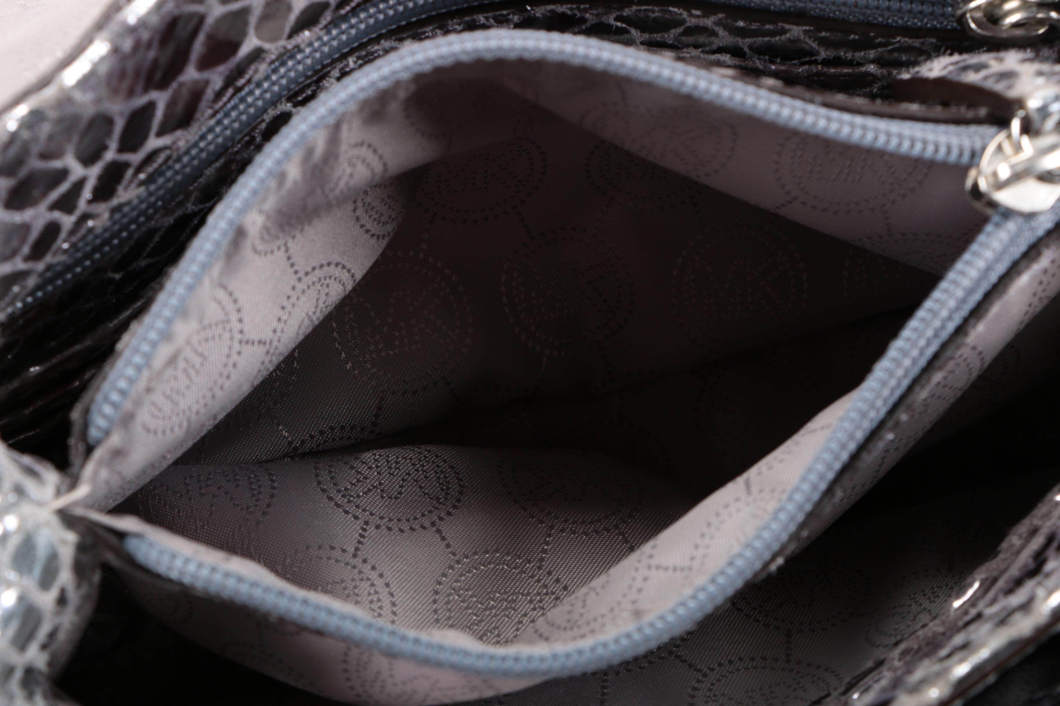 Michael Kors Silver Tone Embossed Bag