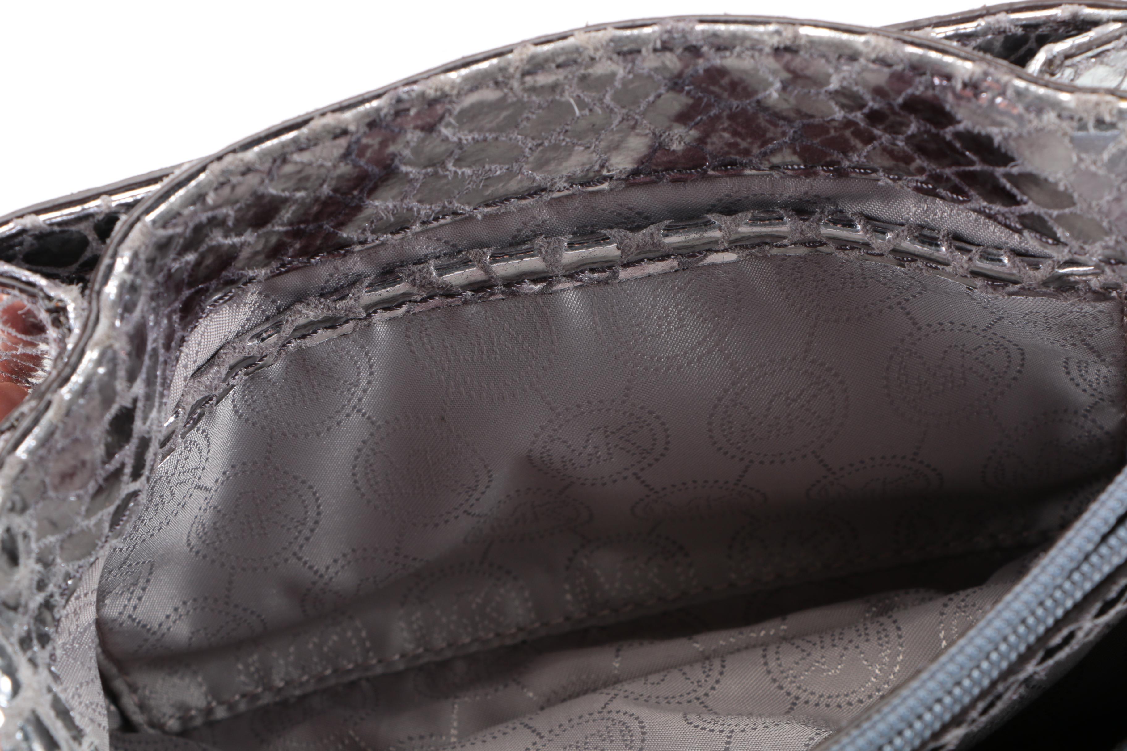 Michael Kors Silver Tone Embossed Bag