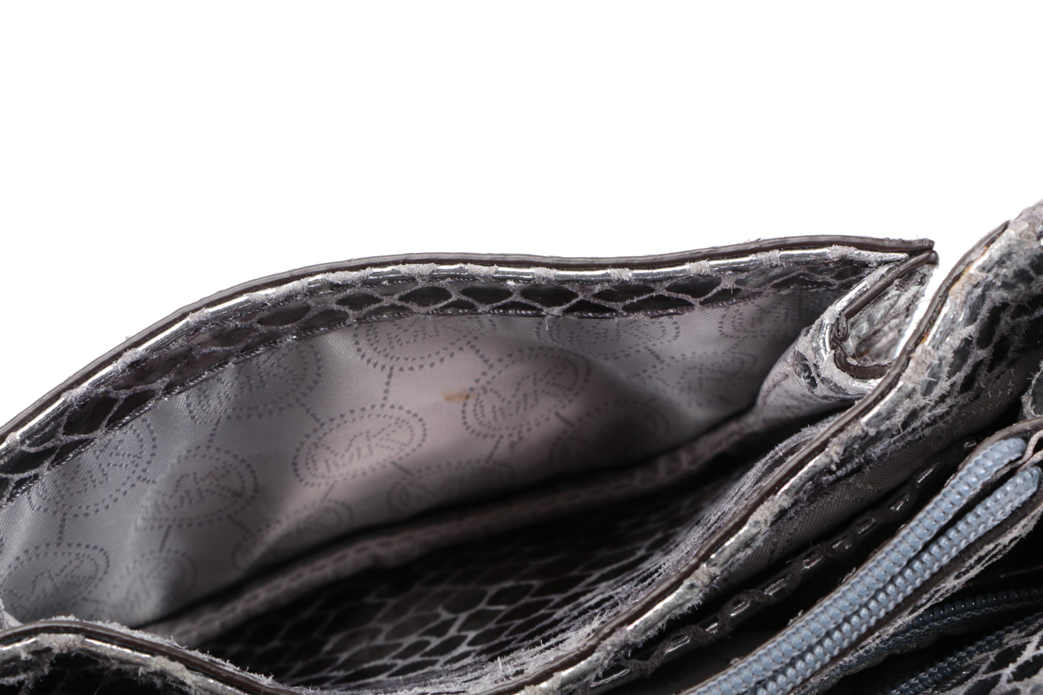 Michael Kors Silver Tone Embossed Bag