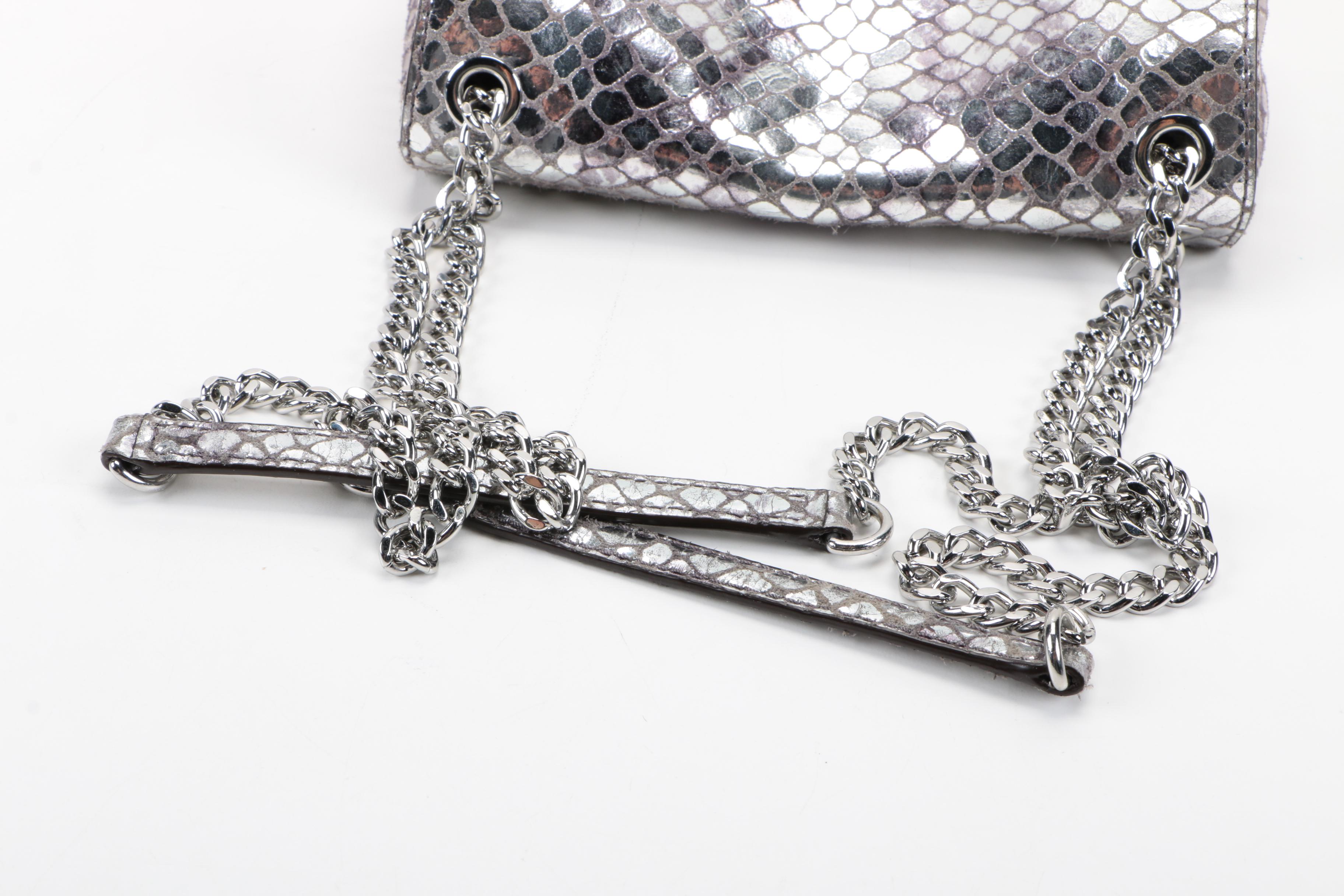 Michael Kors Silver Tone Embossed Bag