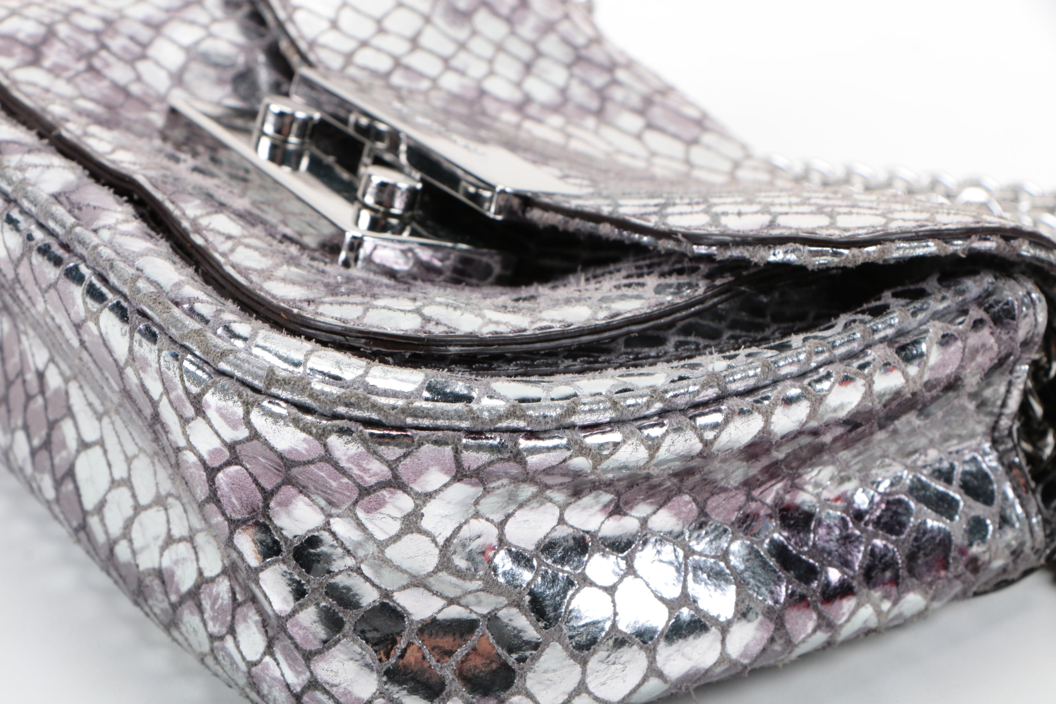 Michael Kors Silver Tone Embossed Bag