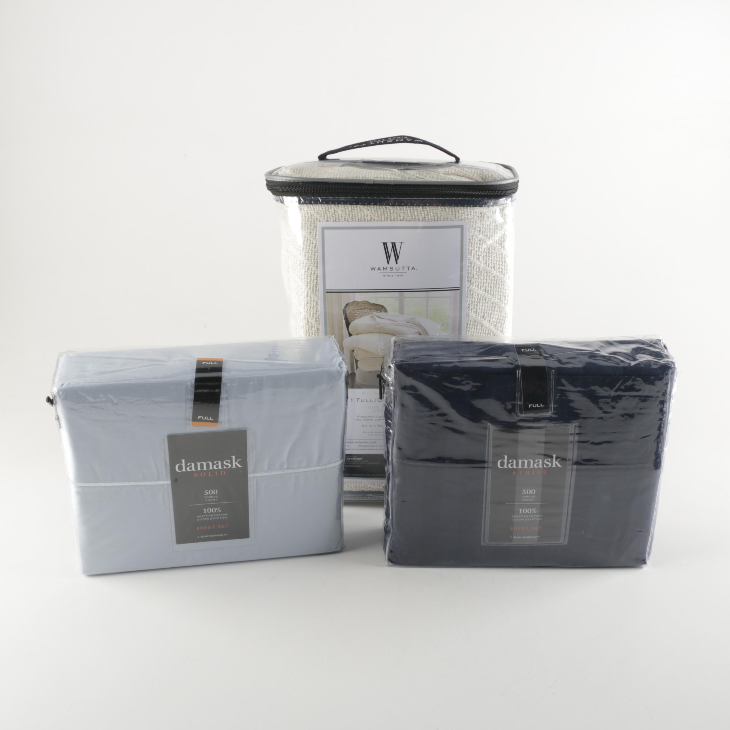 Damask Sheet Sets and Wamsutta Blanket