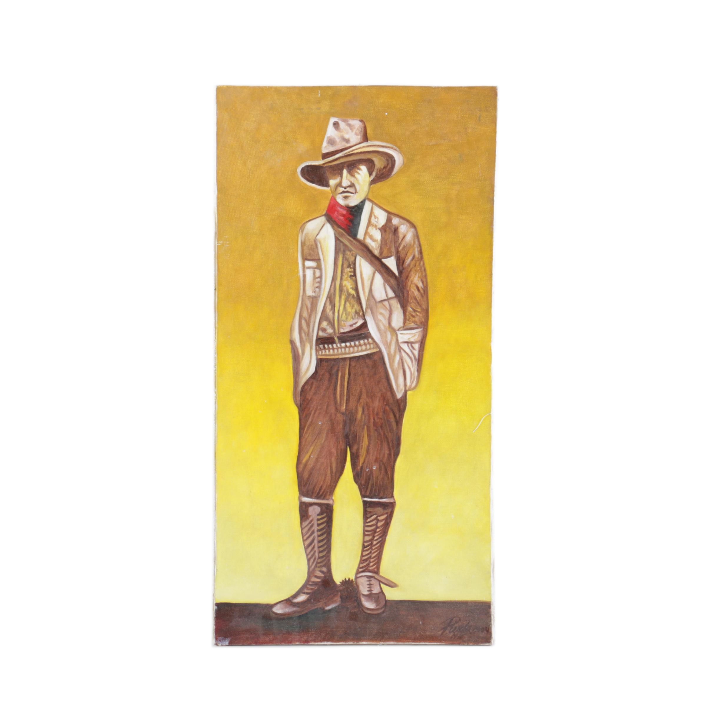 Oil Painting on Canvas of Cowboy