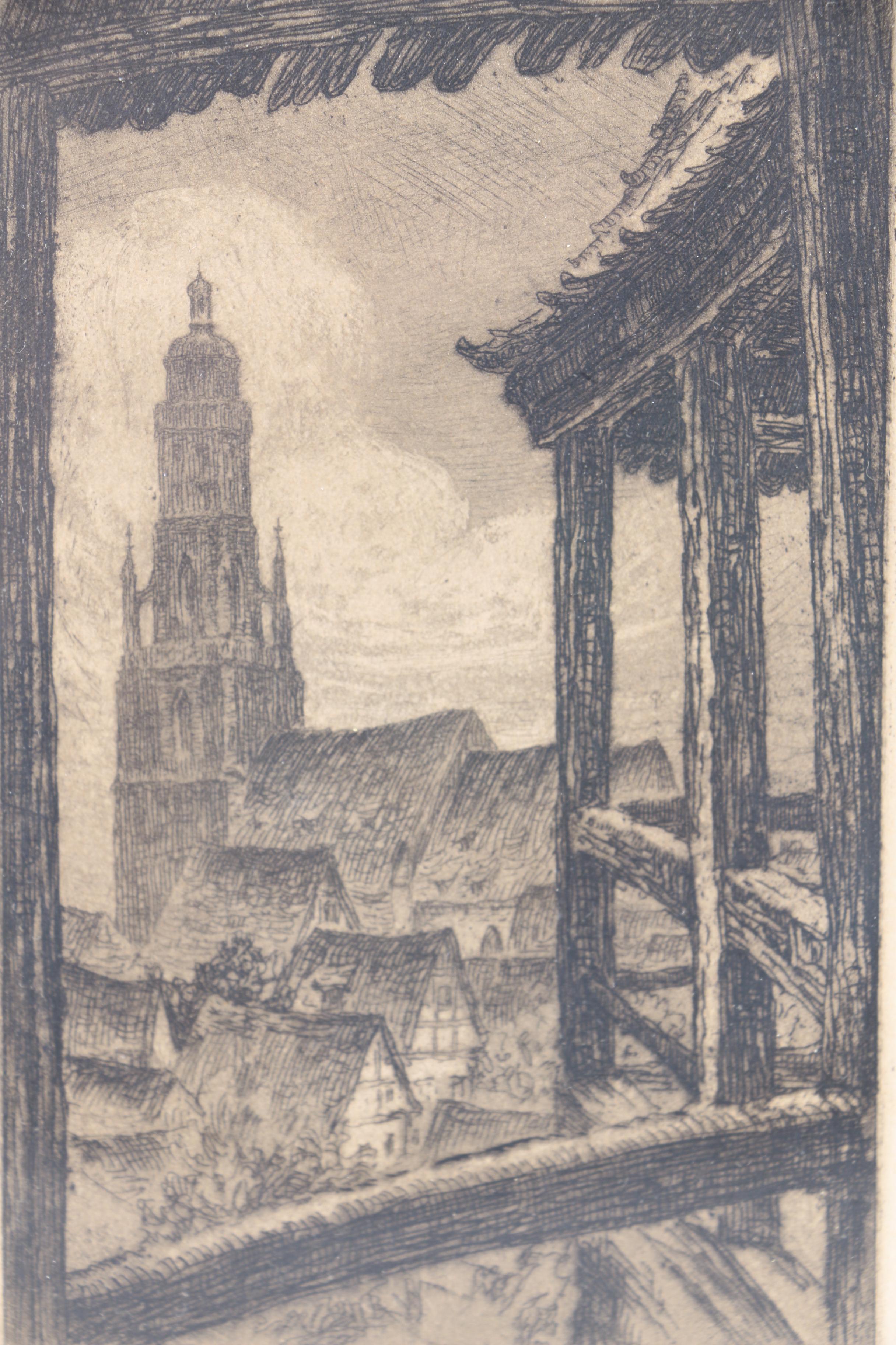 W. Foerster Etchings of Citiescapes