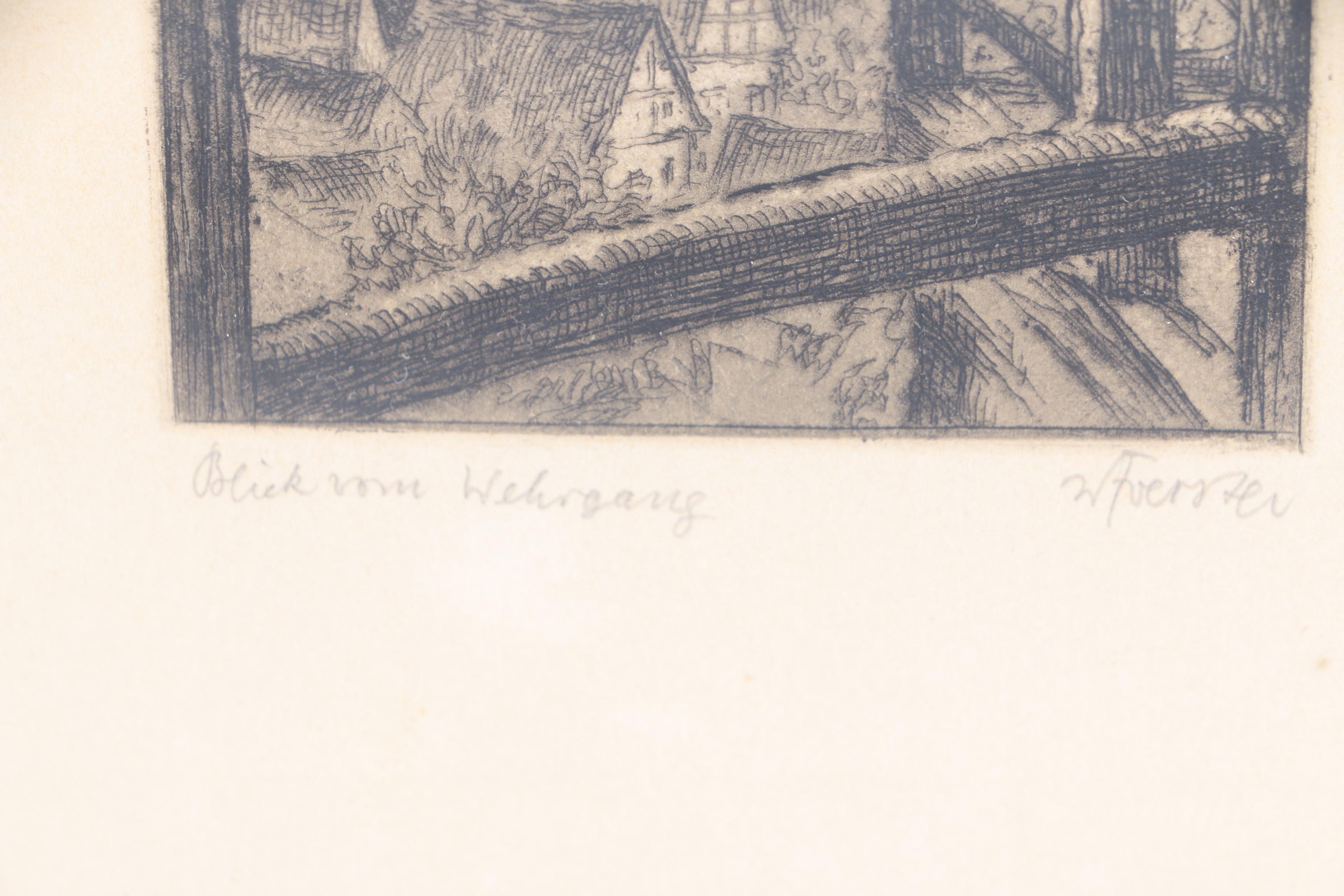 W. Foerster Etchings of Citiescapes