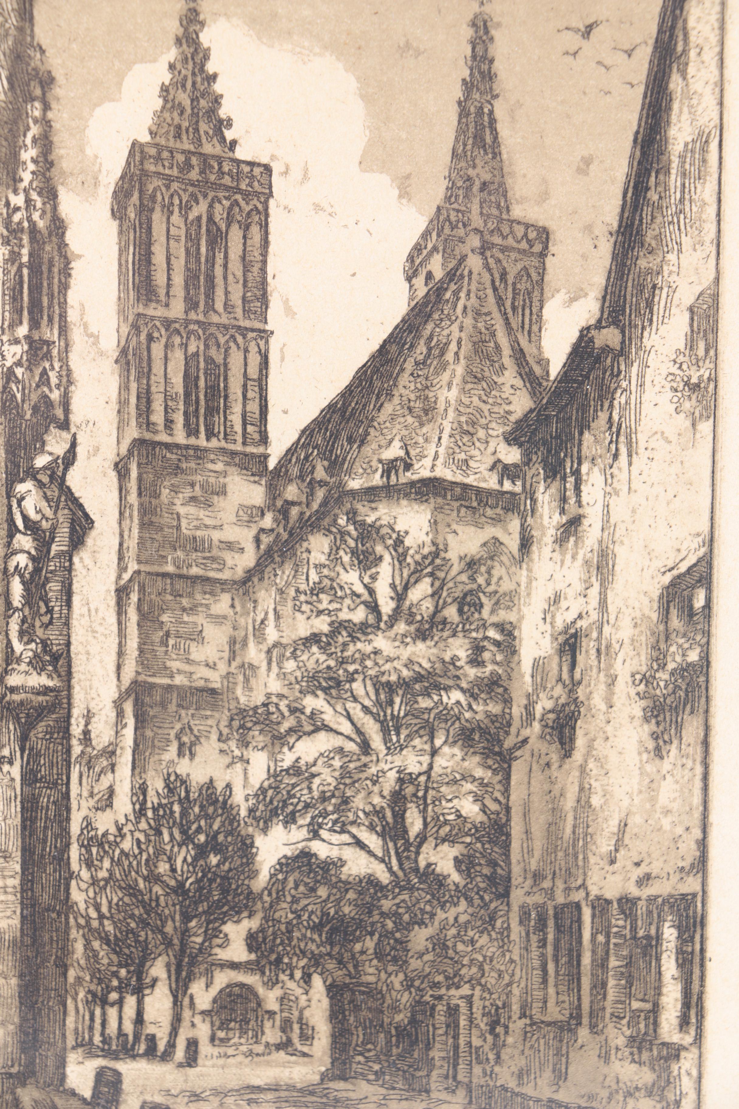 W. Foerster Etchings of Citiescapes