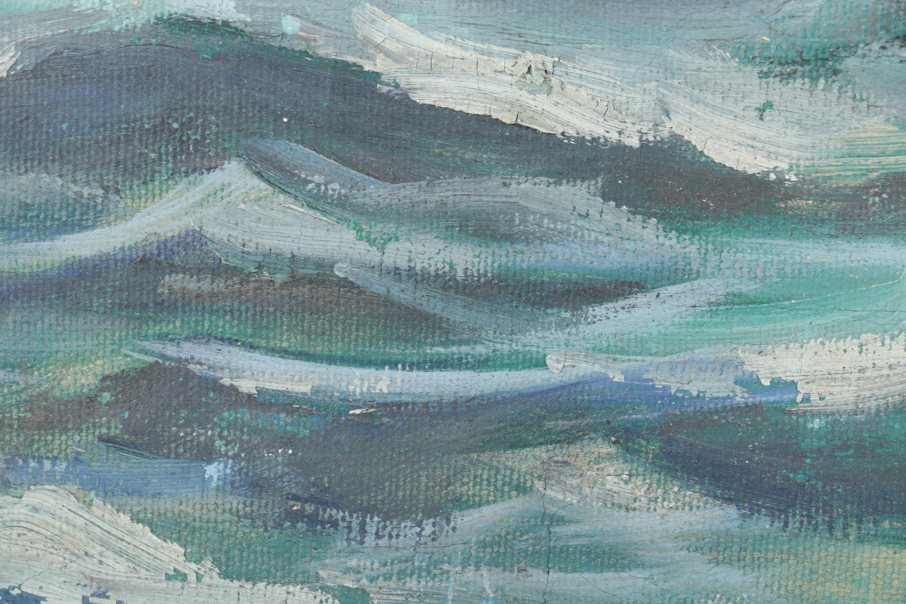 Oil Painting on Canvas of Multi-Masted Ship