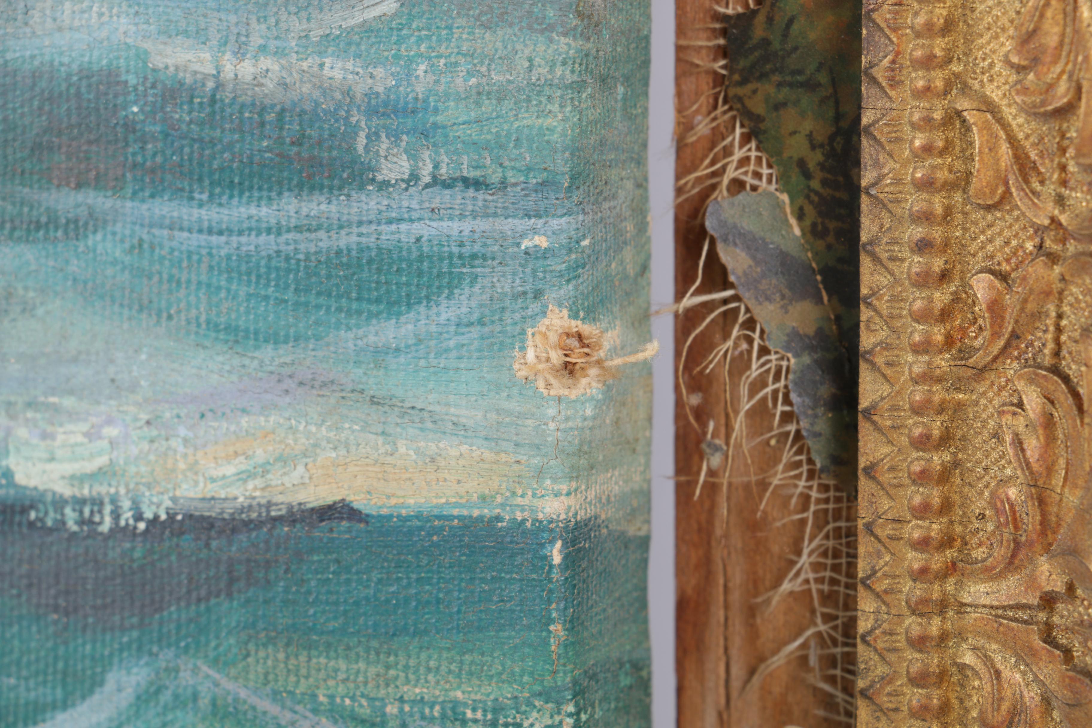 Oil Painting on Canvas of Multi-Masted Ship