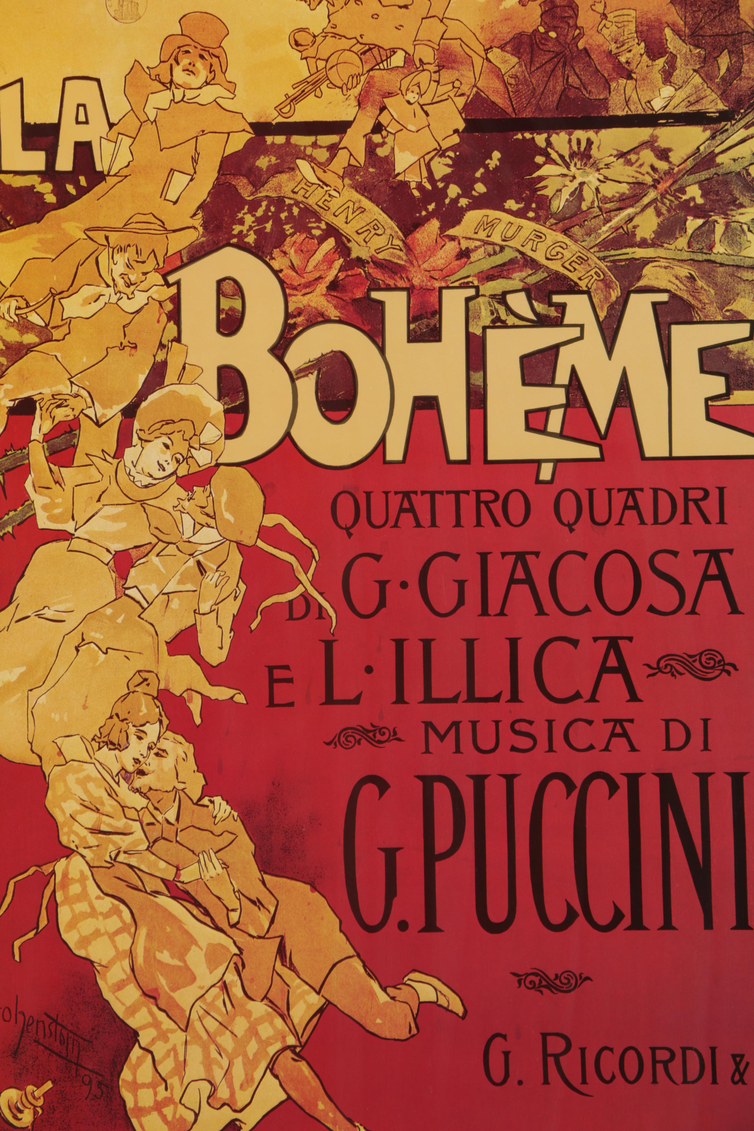 Reproduction Poster After Adolpho Hohenstein "La Boheme"