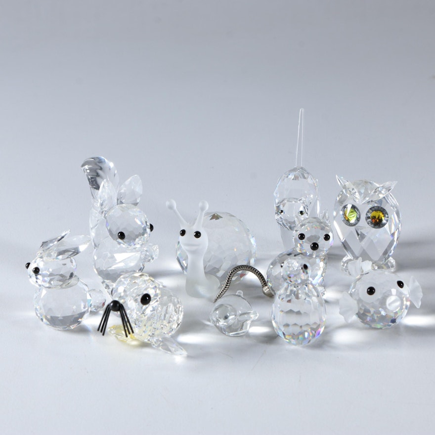 Crystal and Glass Faceted Animal Figurines