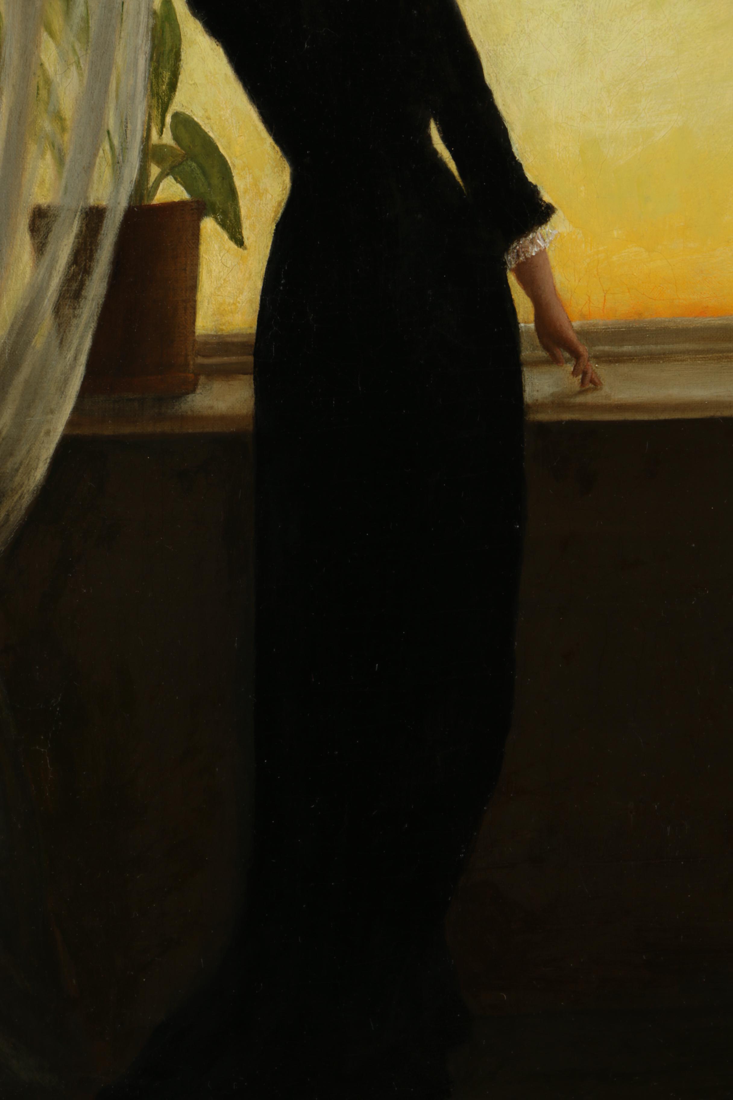 Mary W. McLain 1879 Oil Painting "The Tender Grace of a Day That is Dead"