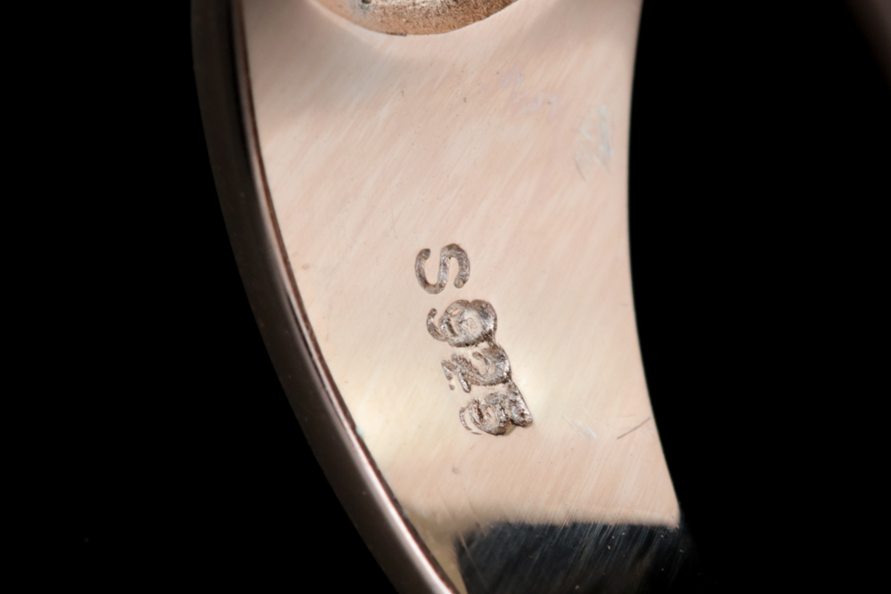 Gold Wash on Sterling Silver and Black Spinel Ring