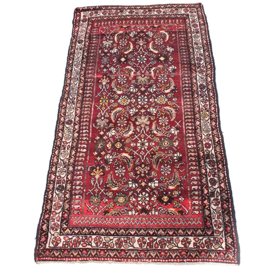 Vintage Hand-Knotted Persian Sarouk Area Rug