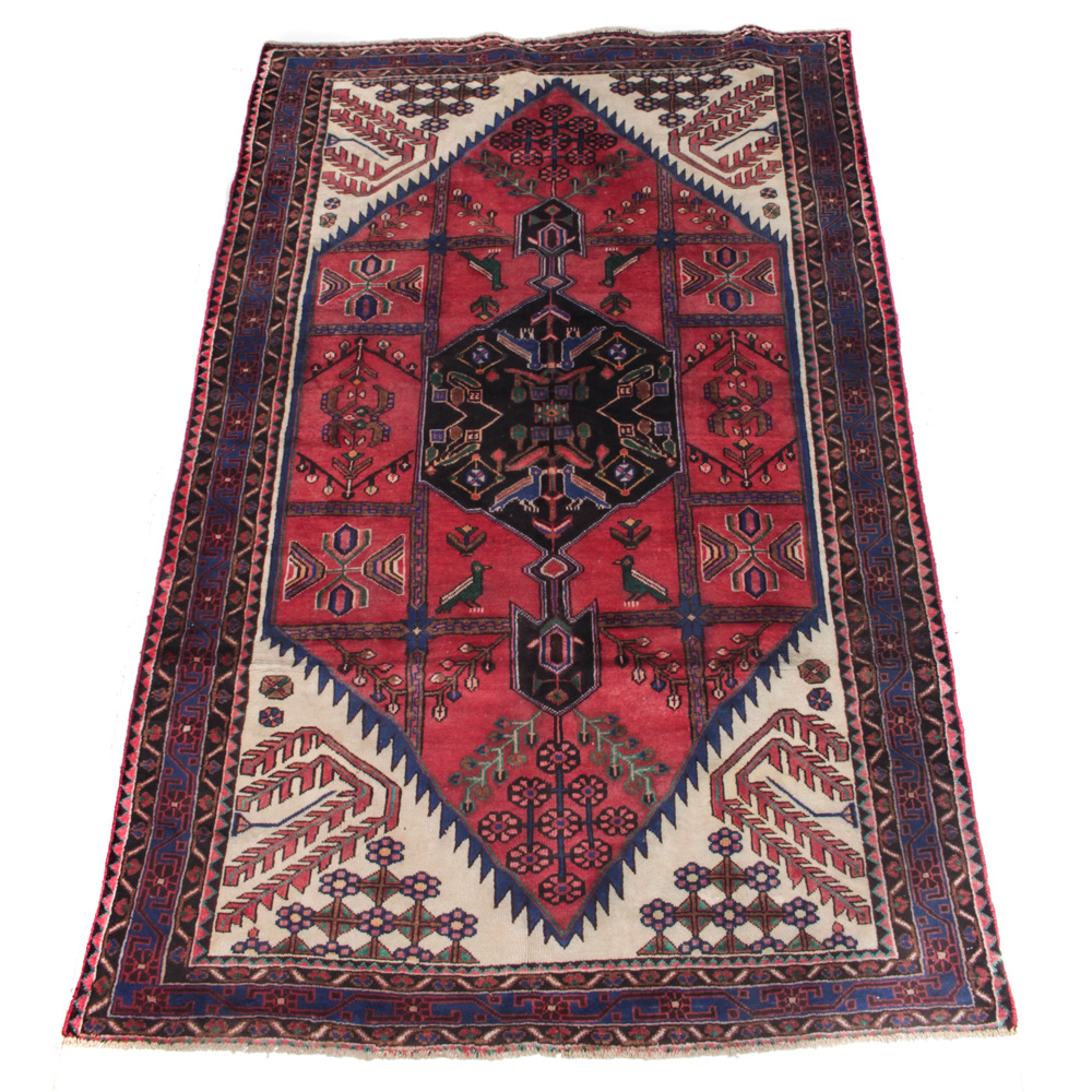 Hand-Knotted Persian Kurdish Bijar Area Rug