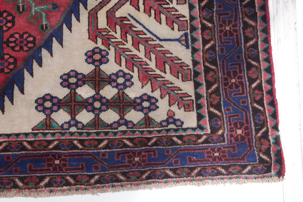 Hand-Knotted Persian Kurdish Bijar Area Rug
